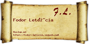 Fodor Letícia névjegykártya